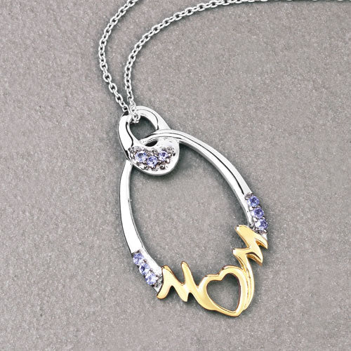 Pendentif en argent sterling .925 avec tanzanite véritable de 0,18 carat