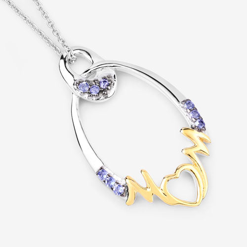 Pendentif en argent sterling .925 avec tanzanite véritable de 0,18 carat