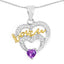 Elegant Two Tone Amethyst & White Topaz Sterling Silver Pendant