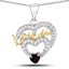 Pendentif en grenat véritable de 0,51 carat et topaze blanche en argent sterling