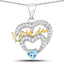 Pendentif en Topaze Bleue Suisse et Topaze Blanche de 0,44 Carat