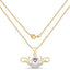Pendentif en or jaune 14K plaqué tanzanite et topaze blanche
