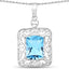 Colgante de Topacio Azul Suizo de 10.63 Quilates en Plata Esterlina