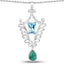 9.23 Carat Genuine Emerald and Swiss Blue Topaz Pendant