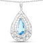 Pendentif en topaze bleue suisse véritable de 7,20 carats en argent sterling