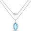 8.22 Carat Genuine Swiss Blue Topaz Pendant in Sterling Silver