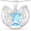 Pendentif en topaze bleue suisse véritable de 11,10 carats en argent sterling