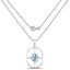5.26 Carat Genuine Swiss Blue Topaz Pendant in Sterling Silver