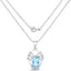 5.76 Carat Genuine Swiss Blue Topaz & White Topaz Pendant