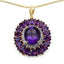 14K Yellow Gold Plated Amethyst & White Topaz Pendant
