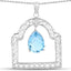 Pendentif en topaze bleue suisse de 10,50 carats en argent sterling