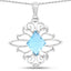 Pendentif en topaze bleue suisse véritable de 5,15 carats en argent sterling