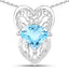 4.65 Carat Genuine Swiss Blue Topaz Pendant in Sterling Silver