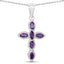 0.90 Carat Genuine Amethyst Sterling Silver Pendant