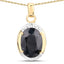 Colgante de Zafiro Negro Genuino de 7.50 Quilates en Plata de Ley