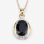 Colgante de Zafiro Negro Genuino de 7.50 Quilates en Plata de Ley
