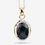 Colgante de Zafiro Negro Genuino de 7.50 Quilates en Plata de Ley