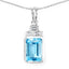 9.99 Carat Genuine Swiss Blue Topaz Pendant in Sterling Silver