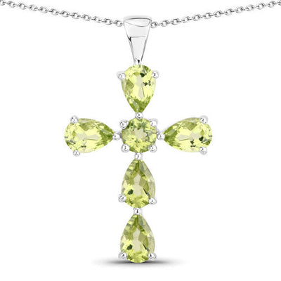 Elegant 2.24 Carat Genuine Peridot Sterling Silver Pendant