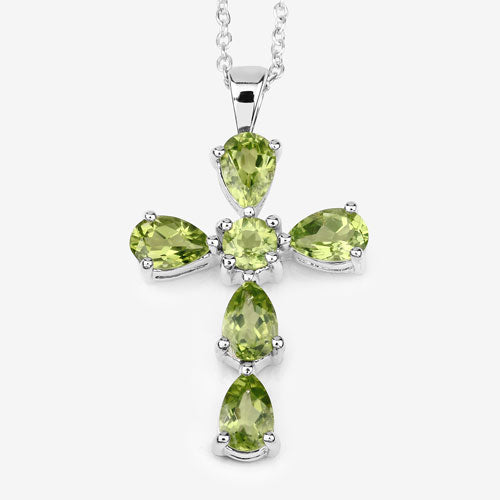 Elegant 2.24 Carat Genuine Peridot Sterling Silver Pendant
