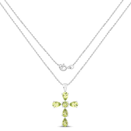 Elegant 2.24 Carat Genuine Peridot Sterling Silver Pendant