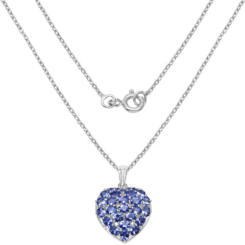 Colgante de Tanzanita Genuina de 3.96 Quilates en Plata Esterlina