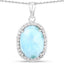 Colgante de Larimar y Topacio Blanco de 13.55 Quilates en Plata Esterlina