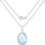 Colgante de Larimar y Topacio Blanco de 13.55 Quilates en Plata Esterlina