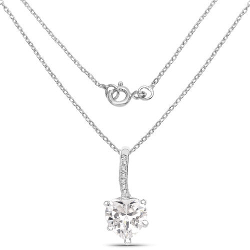 Colgante de Circonita Blanca Genuina de 4.46 Quilates en Plata de Ley