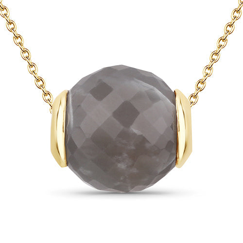 Colgante de Piedra Lunar Gris Genuina de 16.79 Quilates en Plata Esterlina