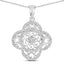 Pendentif en diamant blanc véritable de 0,57 carat en argent sterling