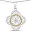 0.57 Carat Genuine White and Yellow Diamond Pendant in Sterling Silver
