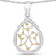 0.45 Carat Genuine White Diamond and Yellow Diamond Pendant