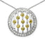 Colgante de Diamante Blanco y Amarillo de 0.50 Quilates en Plata de Ley