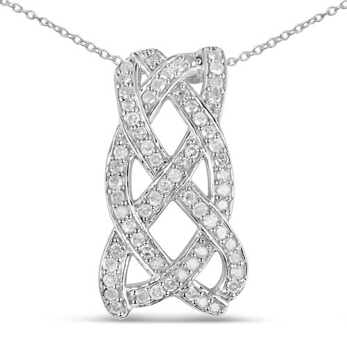 Colgante de Diamante Blanco Genuino de 0.54 Quilates en Plata Esterlina