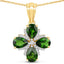 Pendentif élégant en chrome diopside de 2,70 carats et topaze blanche