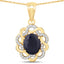 Pendentif en argent sterling avec saphir bleu de 3,43 carats et topaze blanche