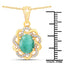 2.78 Carat Genuine Emerald and White Topaz Pendant