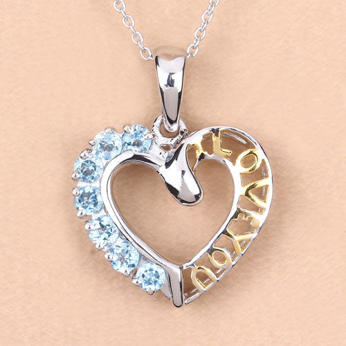 Colgante de Topacio Azul Suizo Genuino de 0.84 Quilates en Plata Esterlina