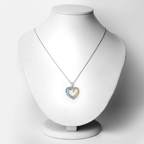 Colgante de Topacio Azul Suizo Genuino de 0.84 Quilates en Plata Esterlina