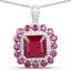 8.48 Carat Ruby and White Topaz Sterling Silver Pendant