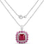 8.48 Carat Ruby and White Topaz Sterling Silver Pendant