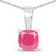 Pendentif élégant en émeraude et rubis de 1,80 carat en argent sterling