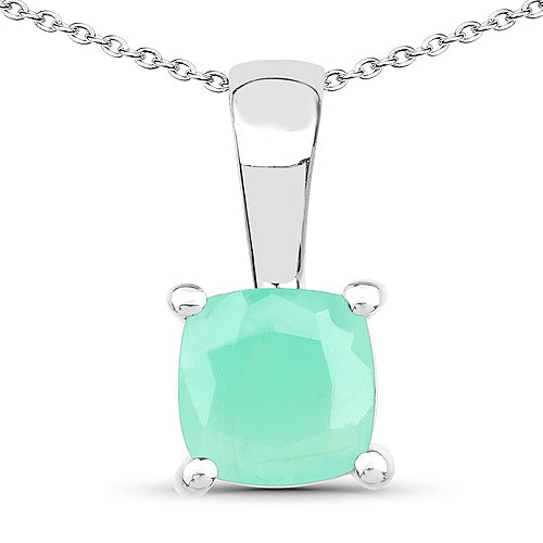 Pendentif élégant en émeraude et rubis de 1,80 carat en argent sterling