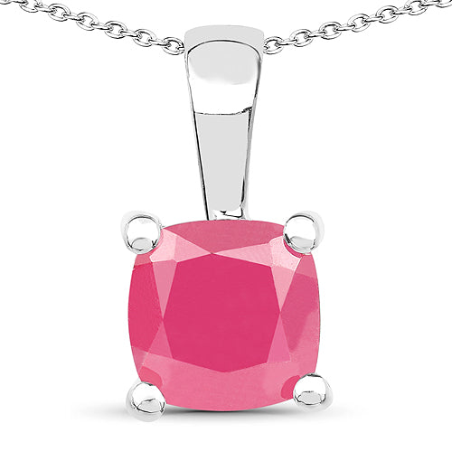 Elegante colgante de esmeralda, rubí y zafiro de 3.00 quilates en plata esterlina