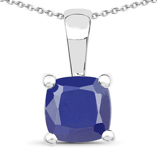 Elegante colgante de esmeralda, rubí y zafiro de 3.00 quilates en plata esterlina