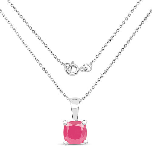 Elegante colgante de esmeralda, rubí y zafiro de 3.00 quilates en plata esterlina