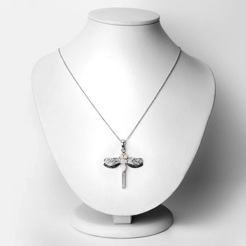 Elegant Ethiopian Opal & White Topaz Sterling Silver Pendant