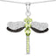 Pendentif en argent sterling avec péridot et topaze blanche de 1,98 carat