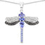 Colgante de Plata Esterlina con Tanzanita y Topacio Blanco de 1.93 Quilates
